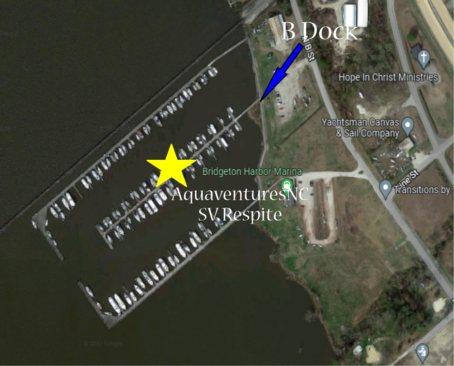 Map segment showing location for Aquaventures Charters